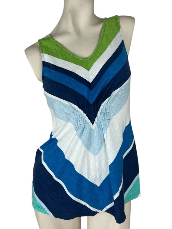 Tops - Tommy Bahama Chevron Stripe Tank Top XS Blu Green Sleeveless VNeck Casual Summer